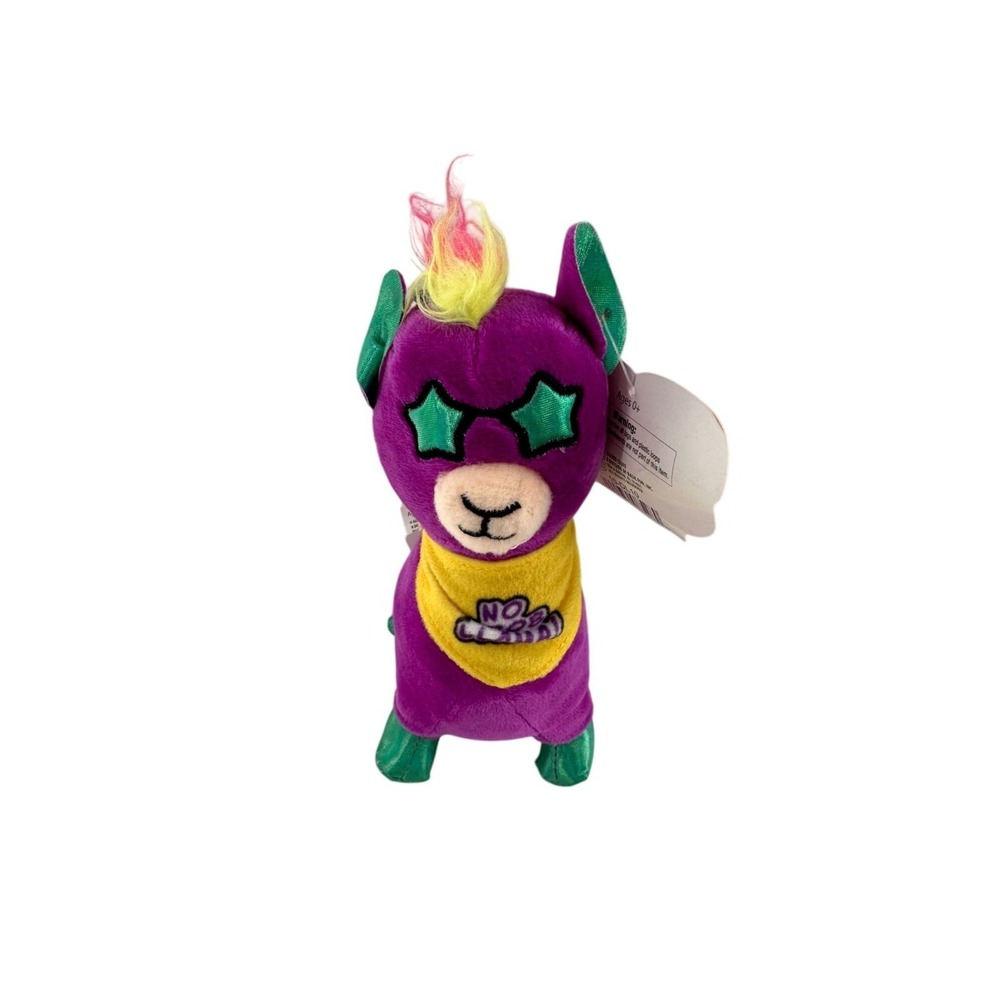 No Drama Llama Plush Toy Purple Green Star Glasses 8" By‎ Good Stuff Polyester